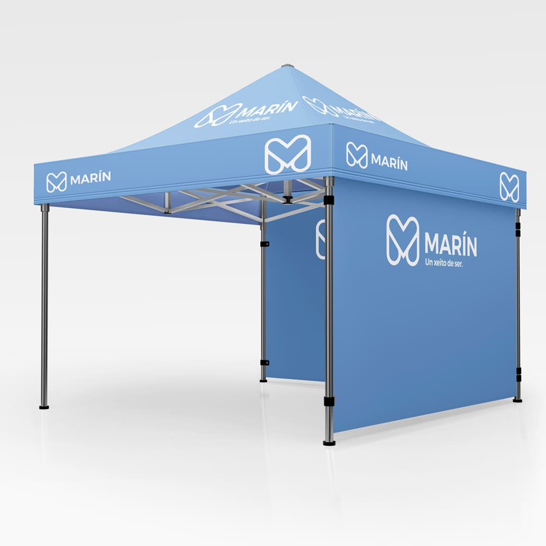 Carpa plegable personalizada para el Concello de Marín - Agarimo Comunicación