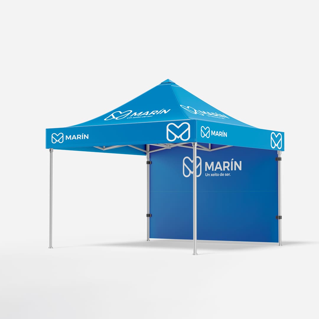 Carpa plegable personalizada para el Concello de Marín - Agarimo Comunicación