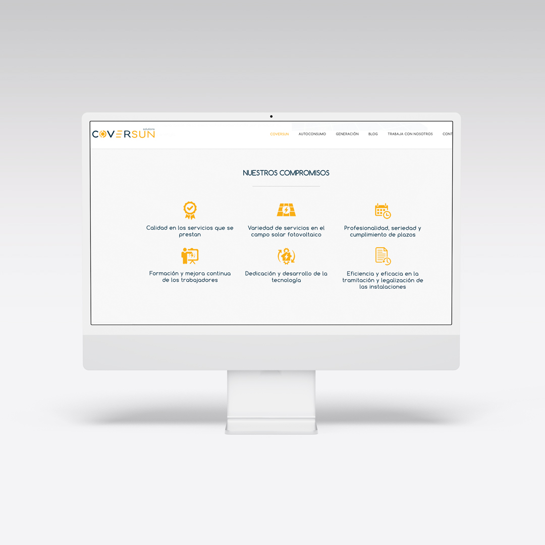 Diseño de página web para la empresa Coversun Solutions en Pontevedra - Agarimo Comunicación