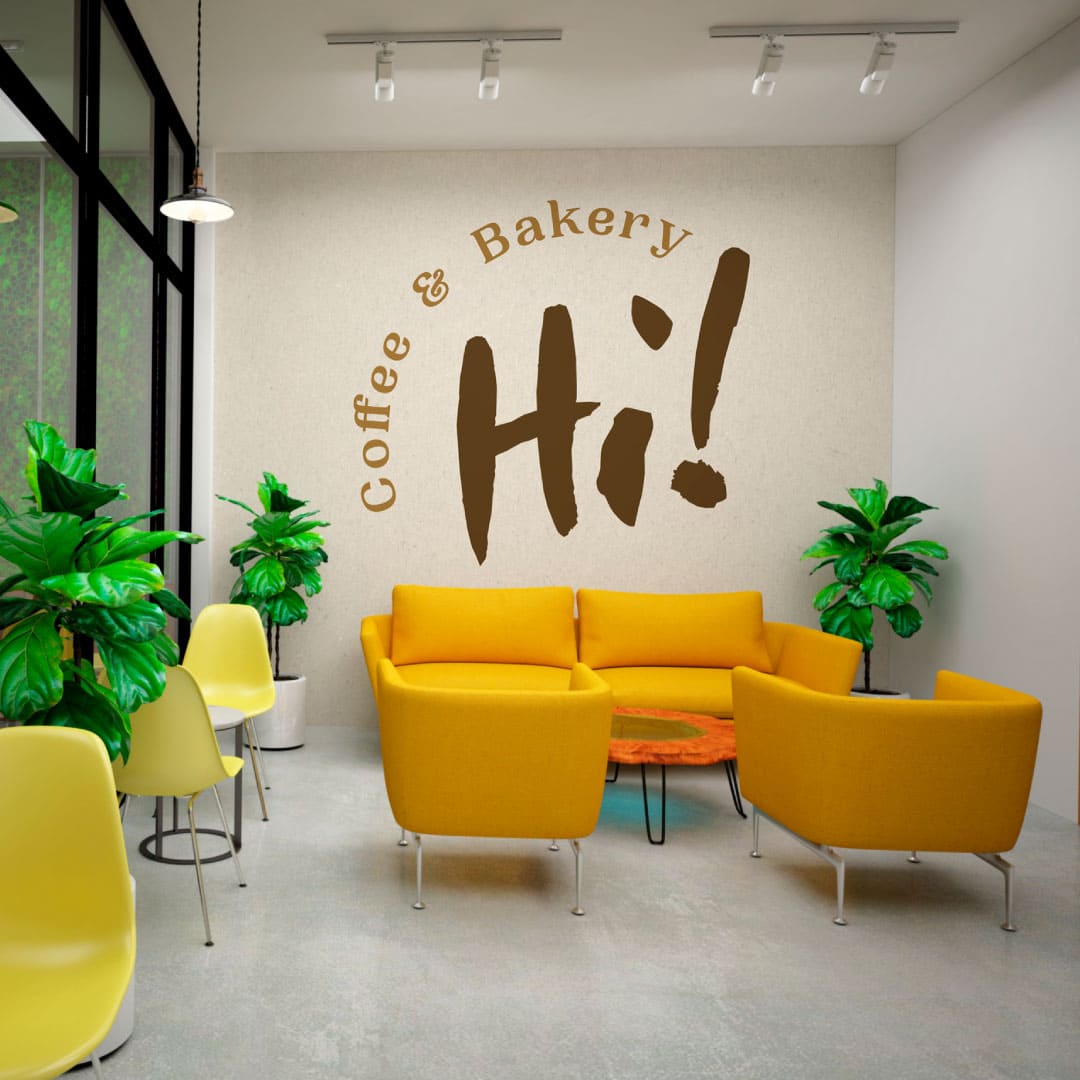 Diseño de logo para Hi! Coffee & Bakery - Agarimo Comunicación