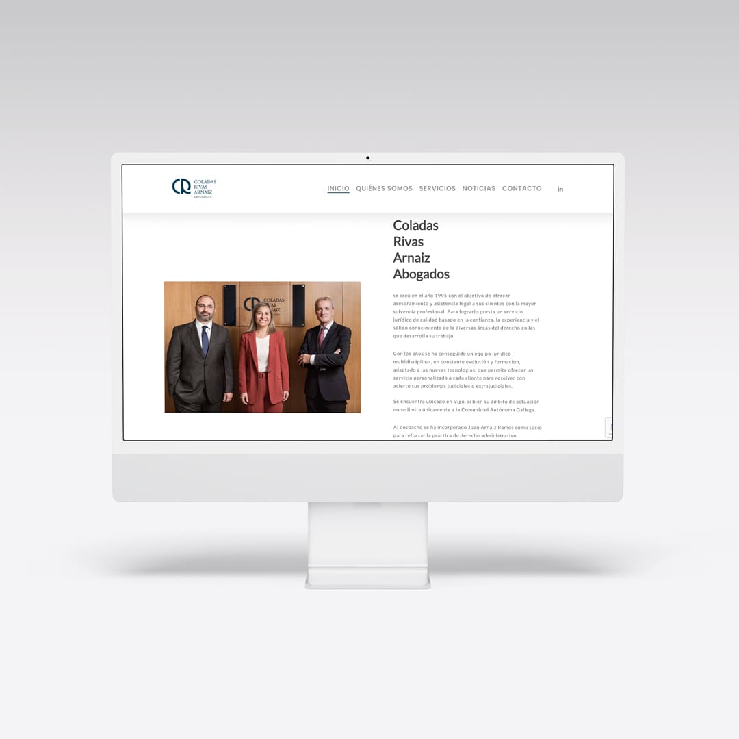 Diseño de página web para abogados Coladas Rivas Arnáiz - Agarimo Comunicación