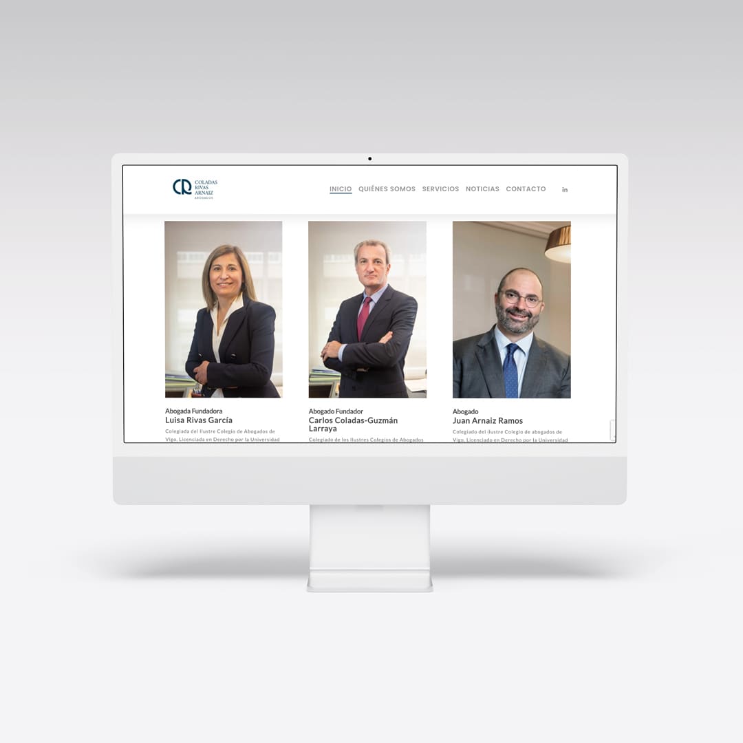 Diseño de página web para abogados Coladas Rivas Arnáiz - Agarimo Comunicación