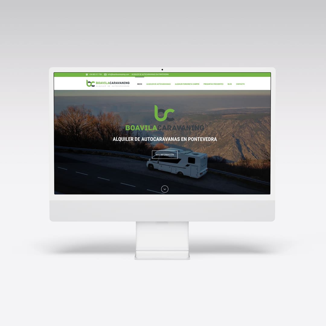 Diseño web para empresa de alquiler de autocaravanas Boa Vila Caravaning - Agarimo Comunicación