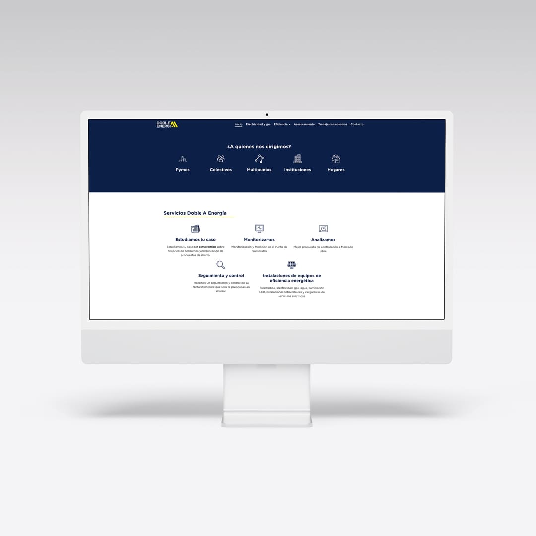 Diseño de Página Web Doble A Energía - Agarimo Comunicación