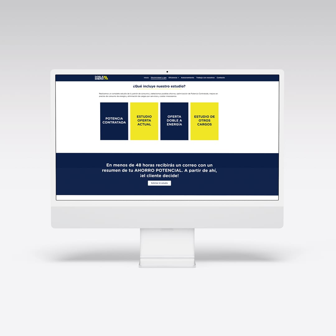 Diseño de Página Web Doble A Energía - Agarimo Comunicación