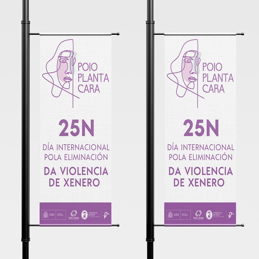 Diseño de logotipo para campaña Poio Planta Cara 25N - Agarimo Comunicación