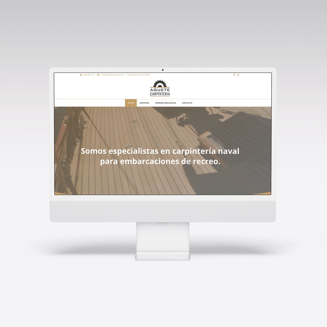 Diseño web para Aguete Carpintería - Agarimo Comunicación