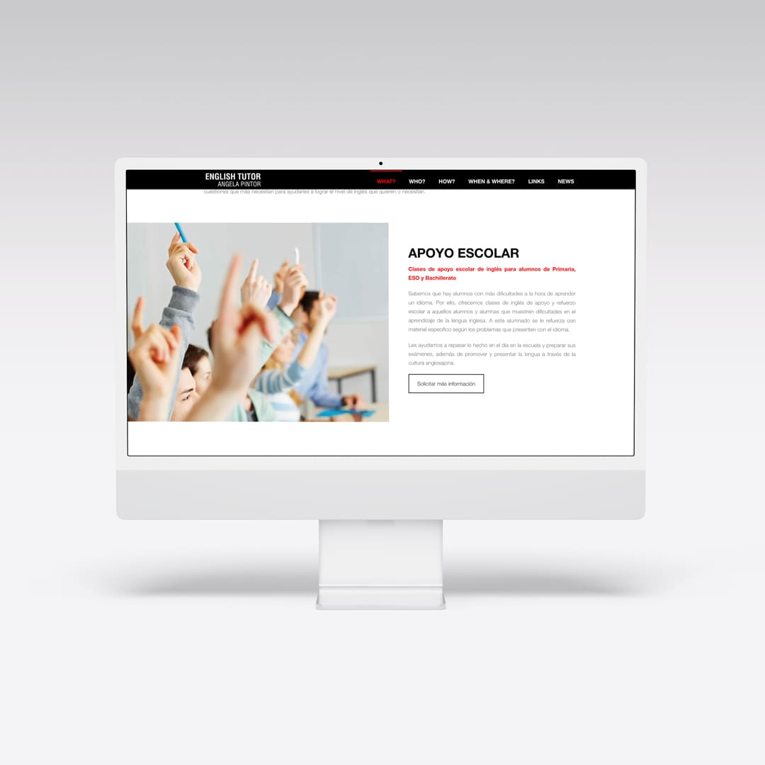 Diseño de nueva página web para English Tutor - Agarimo Comunicación