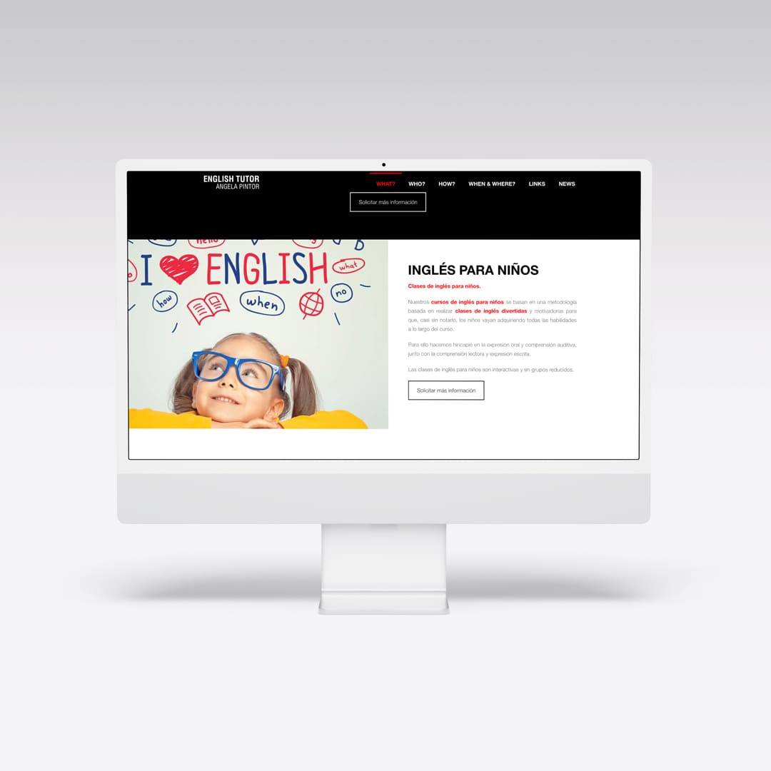 Diseño de nueva página web para English Tutor - Agarimo Comunicación