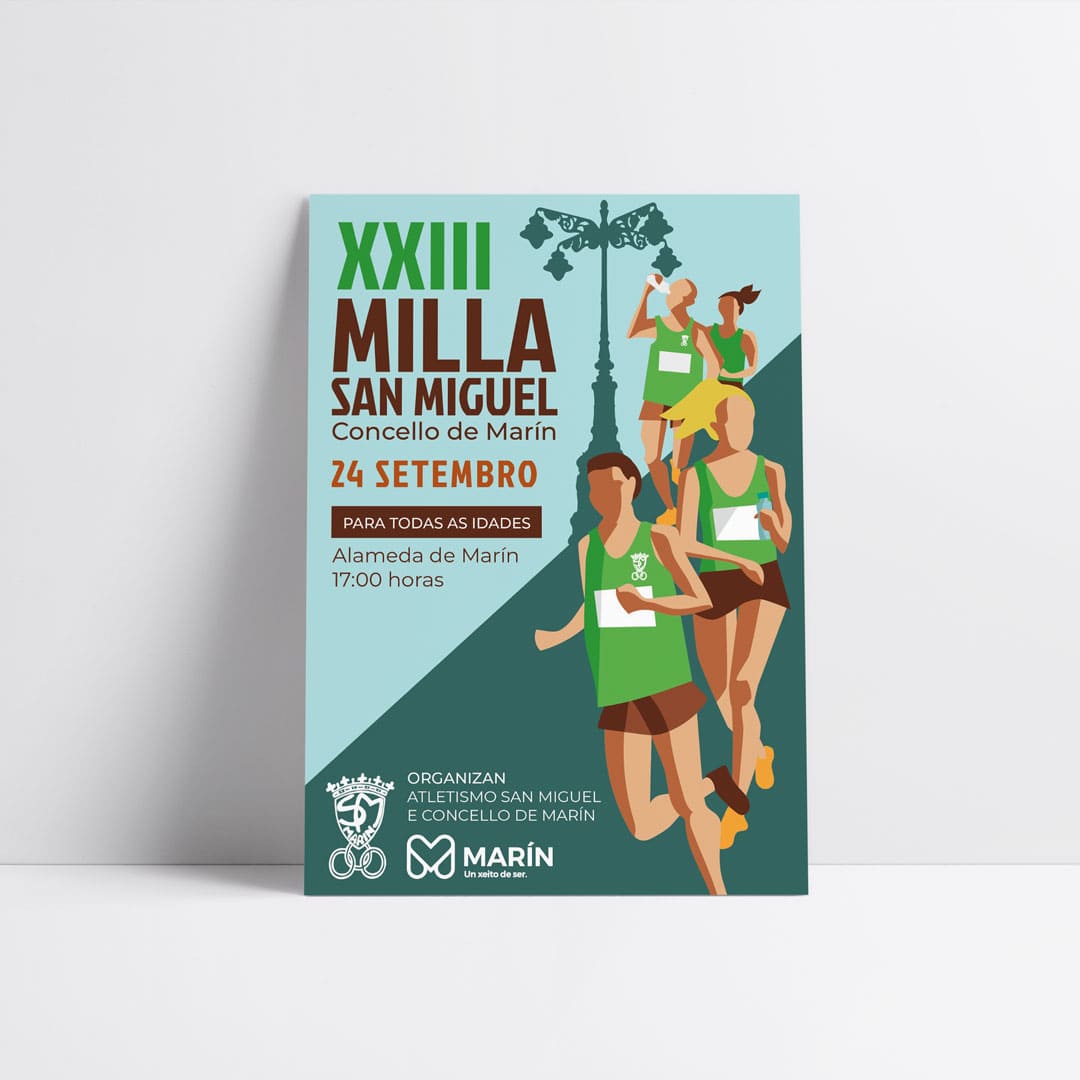 Impresión de cartelería para la XXIII Milla San Miguel de Marín - Agarimo Comunicación