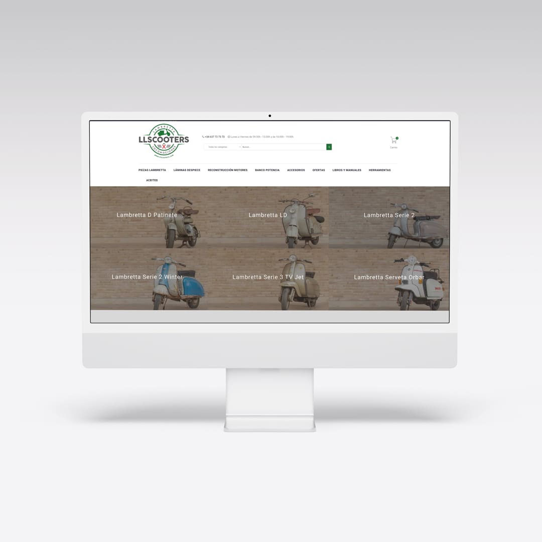 Diseño web para LLScooters - Agarimo Comunicación