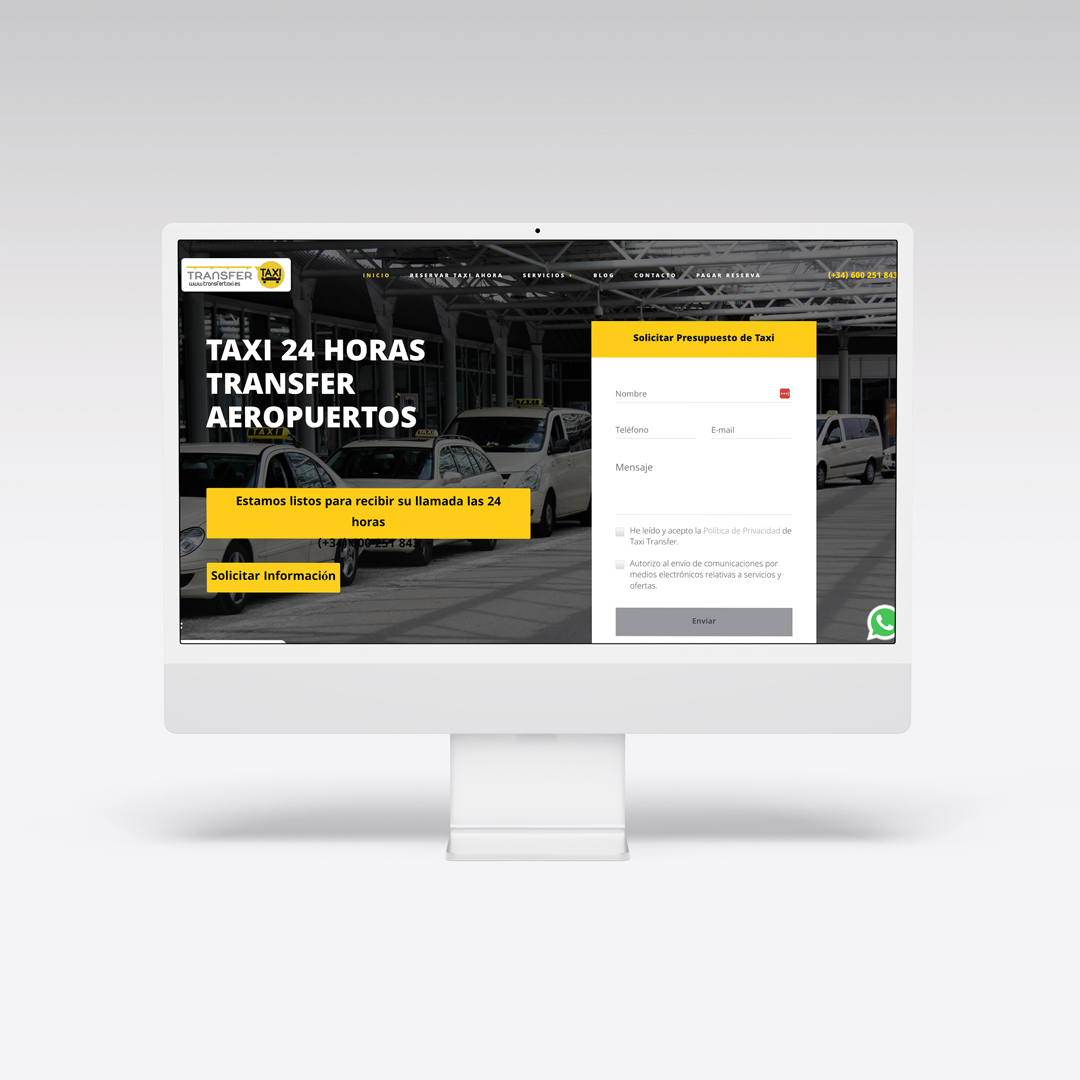 Diseño web para Transfer Taxi - Agarimo Comunicación