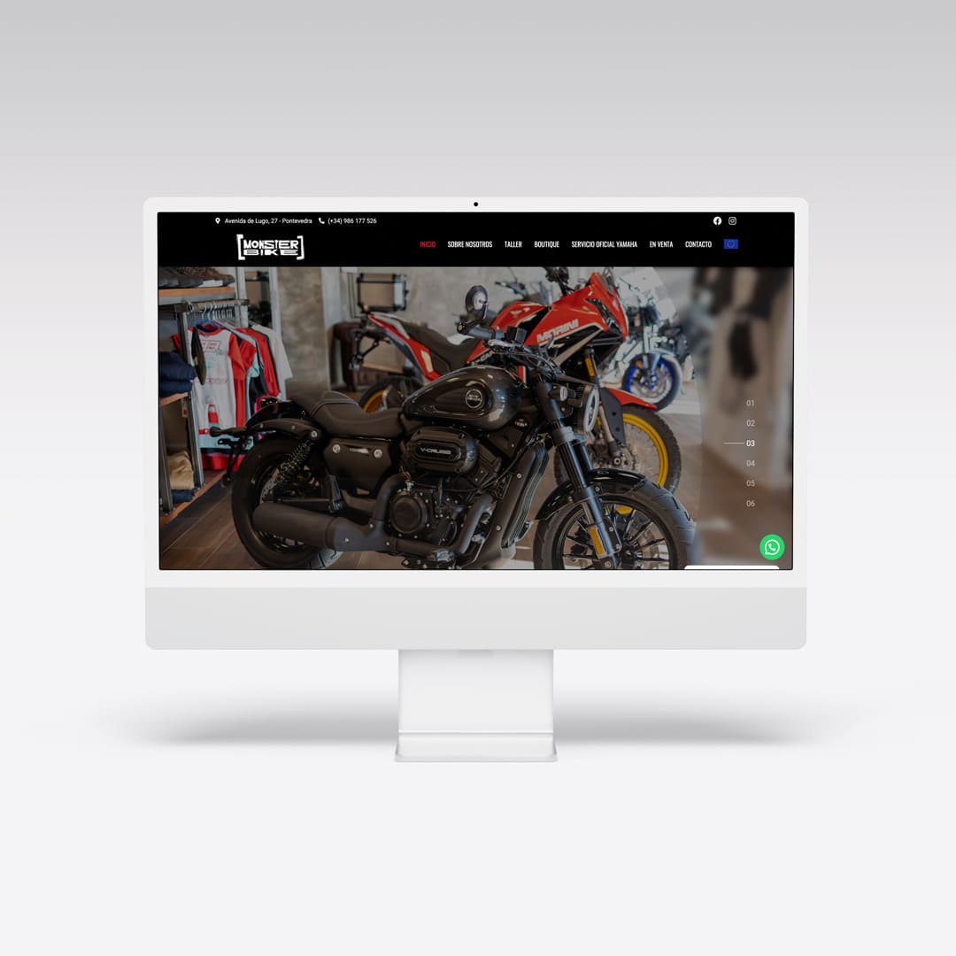 Creación de página web para Monster Bike - Agarimo Comunicación