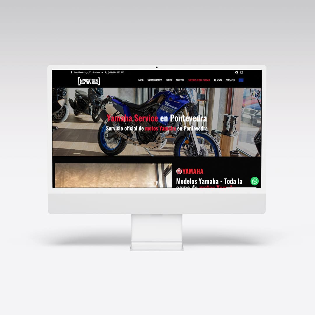 Creación de página web para Monster Bike - Agarimo Comunicación