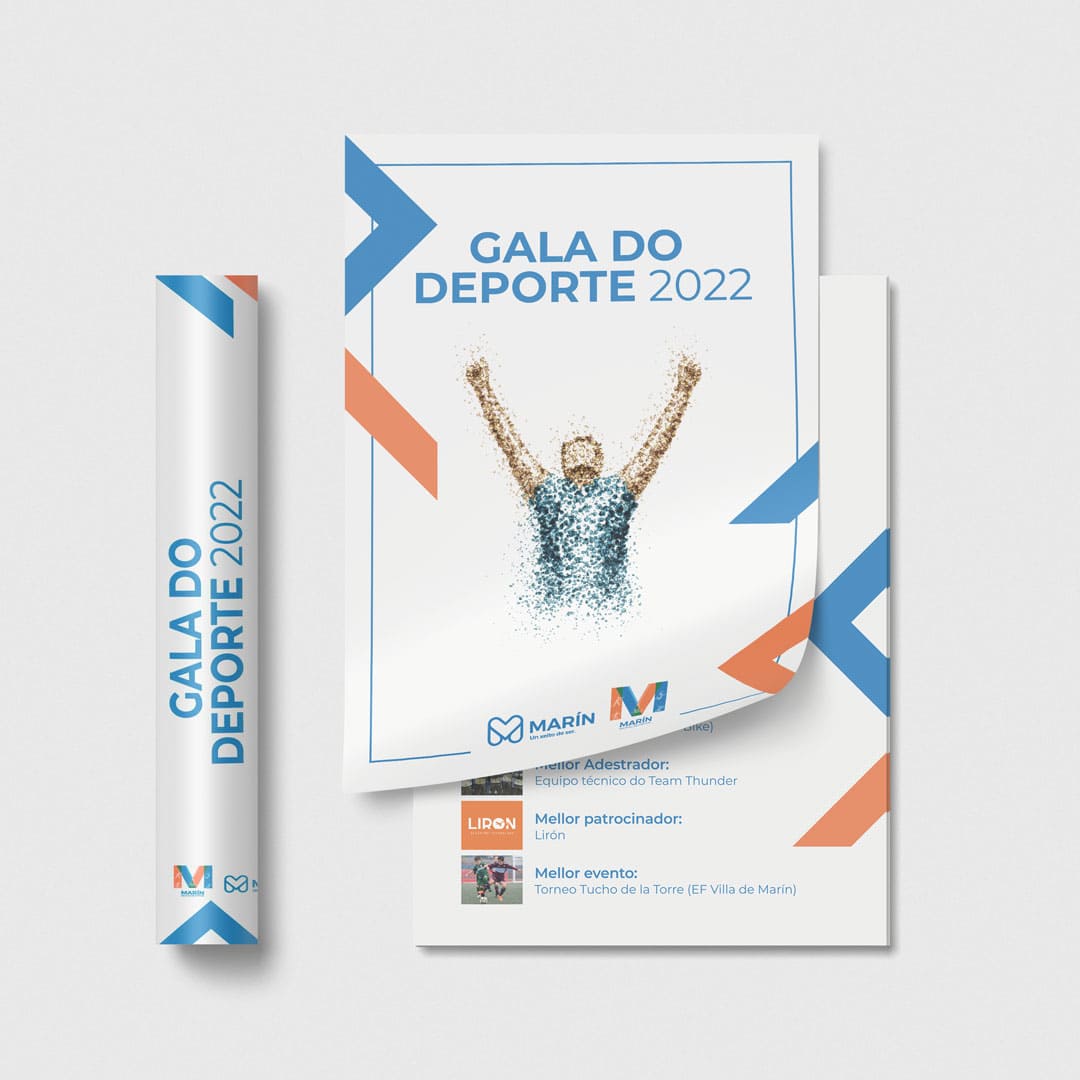 Diseño e impresión para la Gala do Deporte 2022 de Marín- Agarimo Comunicación