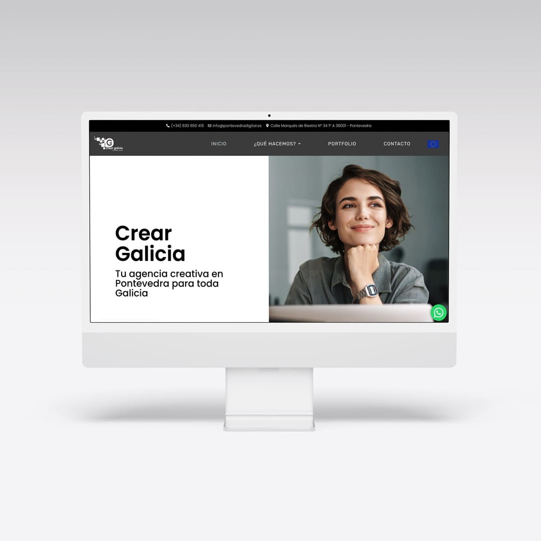 Diseño web para la agencia Crear Galicia - Agarimo Comunicación