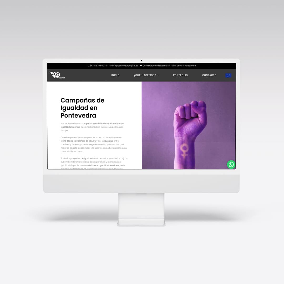 Diseño web para la agencia Crear Galicia - Agarimo Comunicación