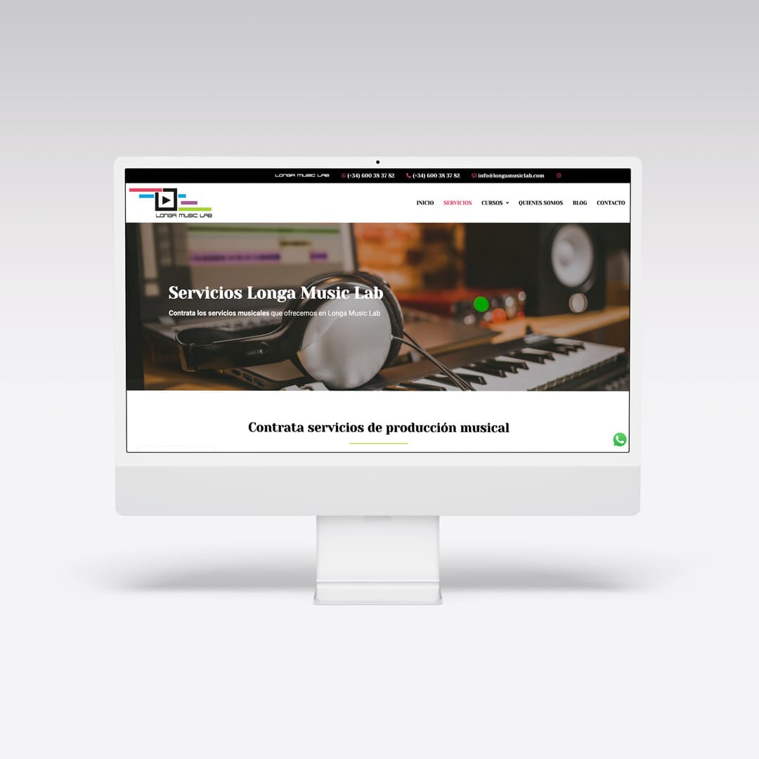 Diseño web para Longa Music Lab - Agarimo Comunicación