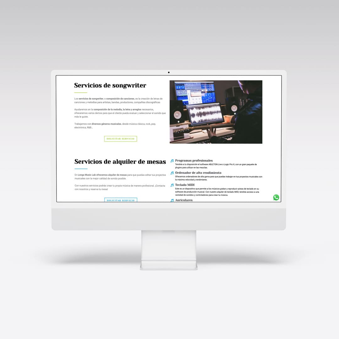 Diseño web para Longa Music Lab - Agarimo Comunicación