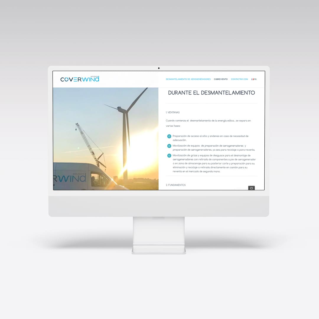 Creación web para Demantelement Eolienne - Agarimo Comunicación