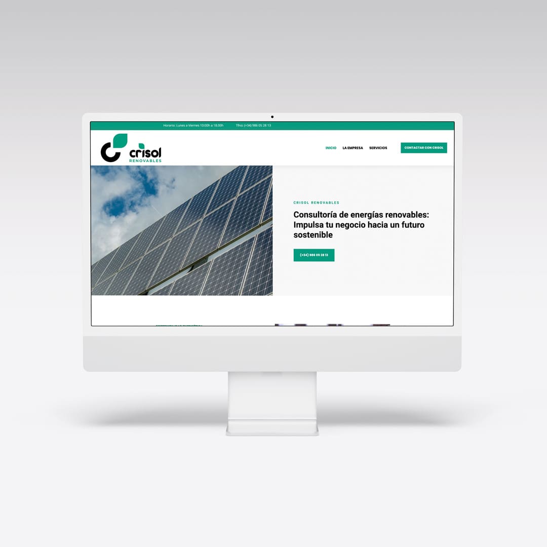Diseño web para Crisol Renovables - Agarimo Comunicación