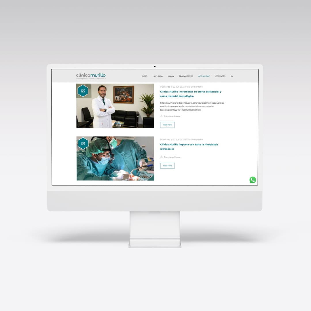 Restyling web para Clínica Murillo - Agarimo Comunicación