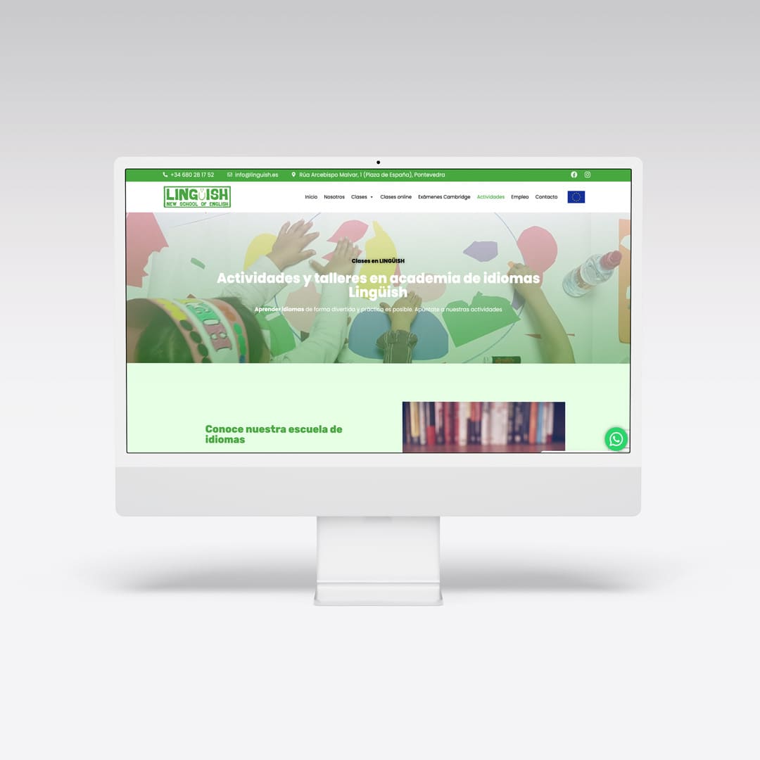 Creación web para Lingüish - Agarimo Comunicación
