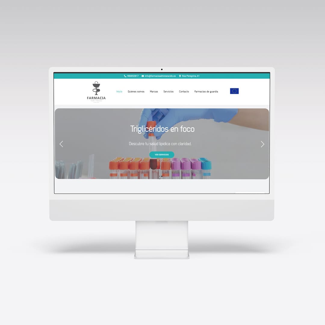 Diseño web para Farmacia Adrio Taracido - Agarimo Comunicación