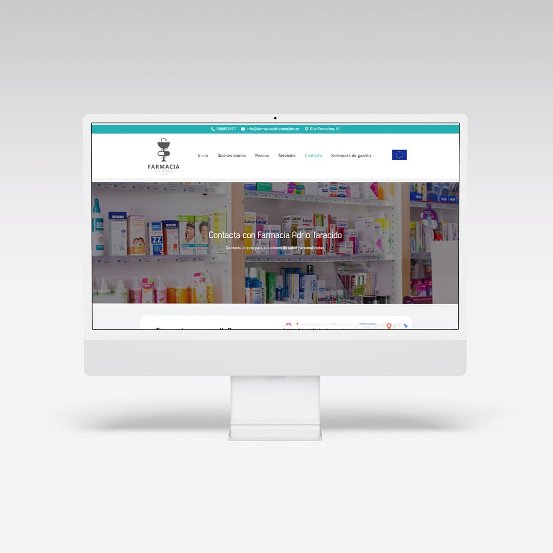 Diseño web para Farmacia Adrio Taracido - Agarimo Comunicación