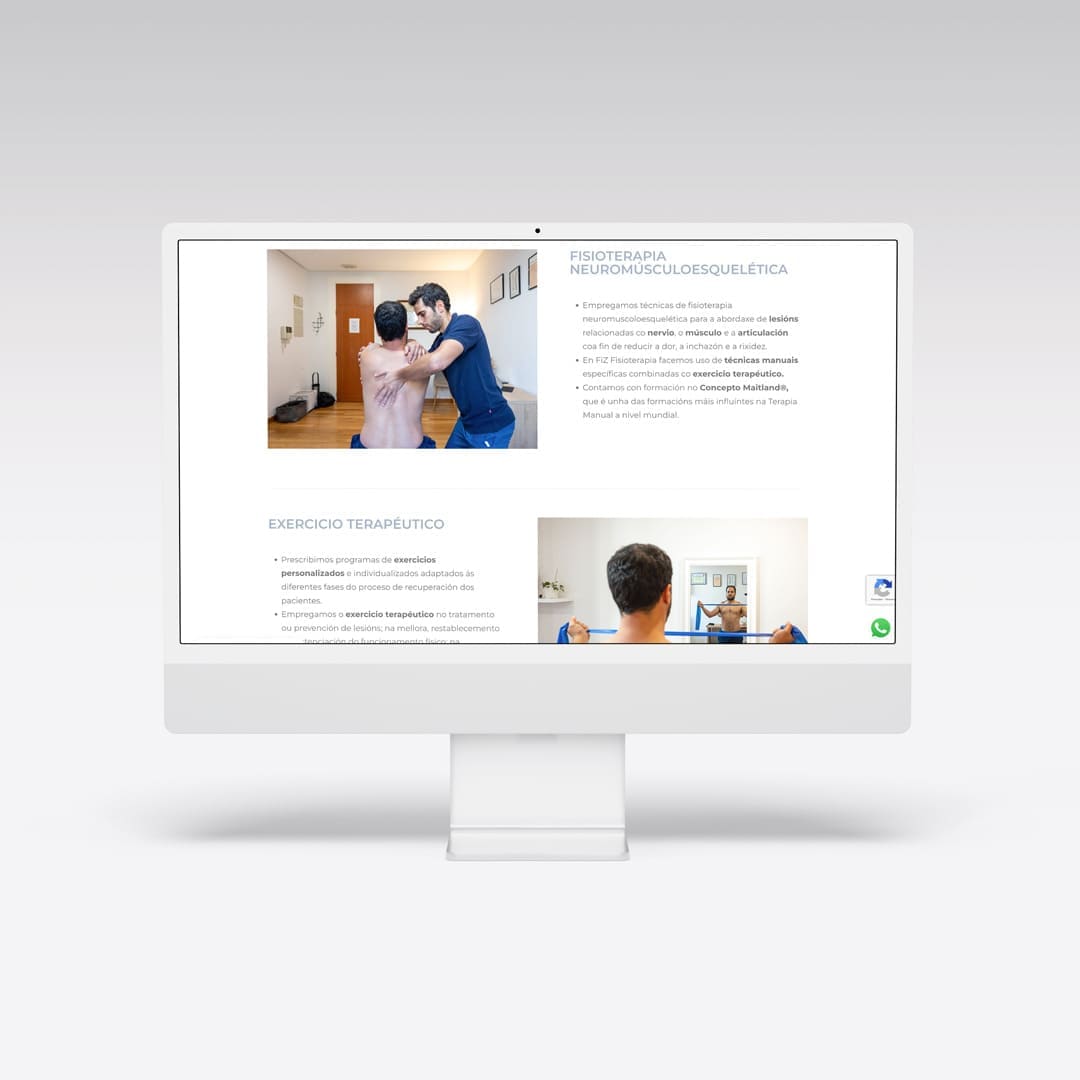Diseño web para Fiz Fisioterapia - Agarimo Comunicación