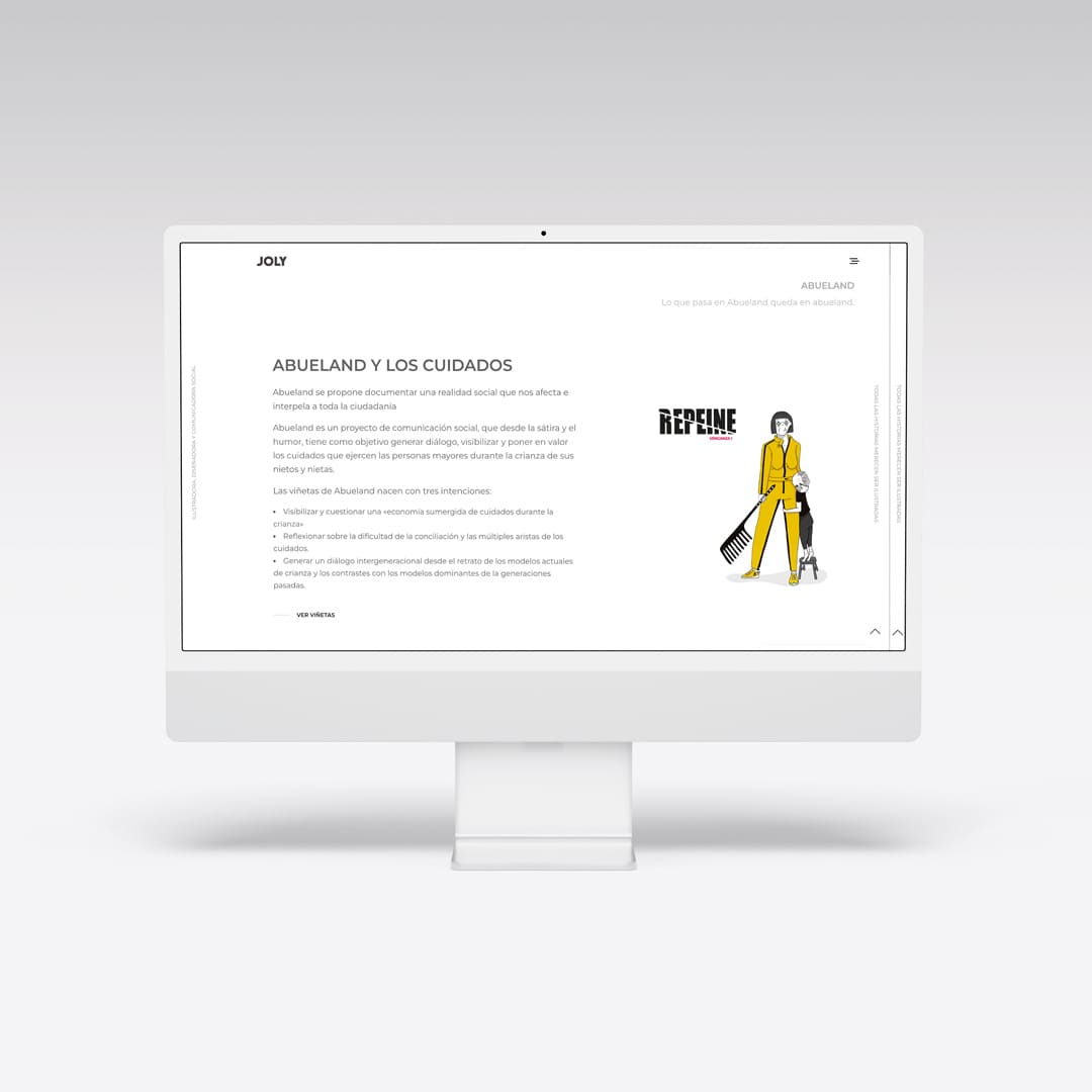 Diseño web para Joly Lustra - Agarimo Comunicación