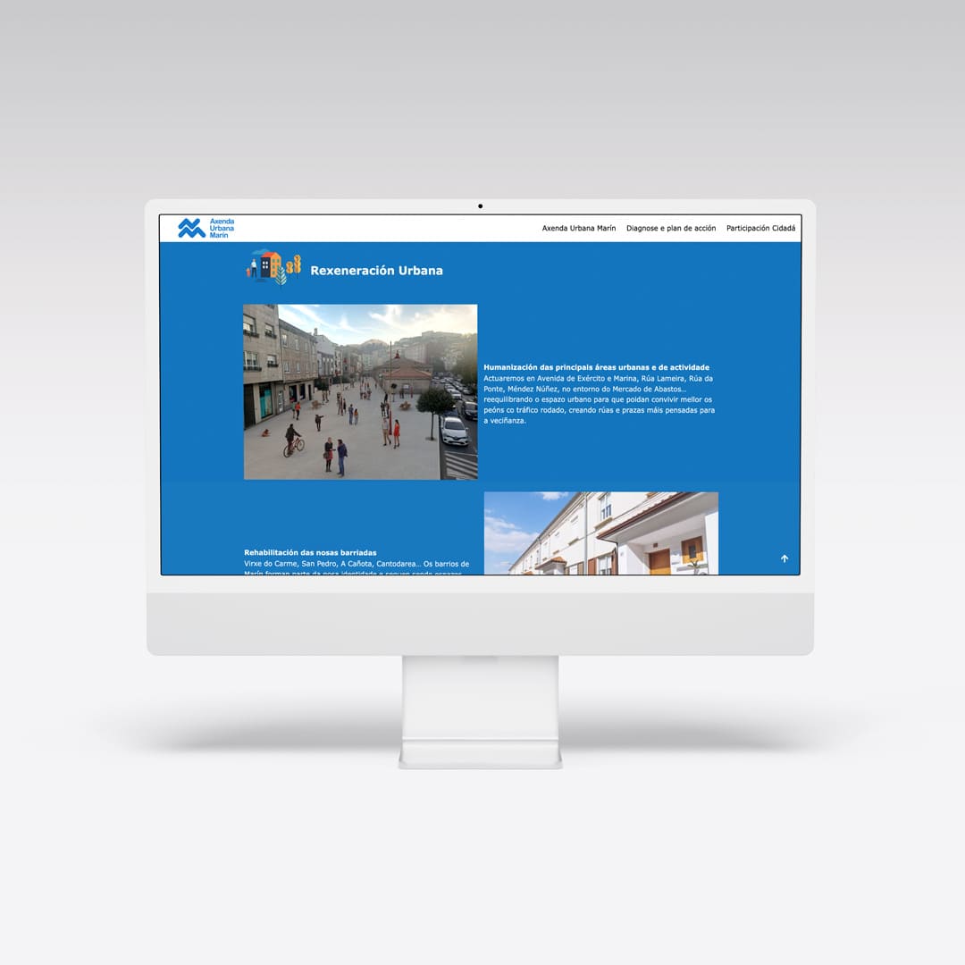 Diseño web de la Axenda Urbana de Marín - Agarimo Comunicación