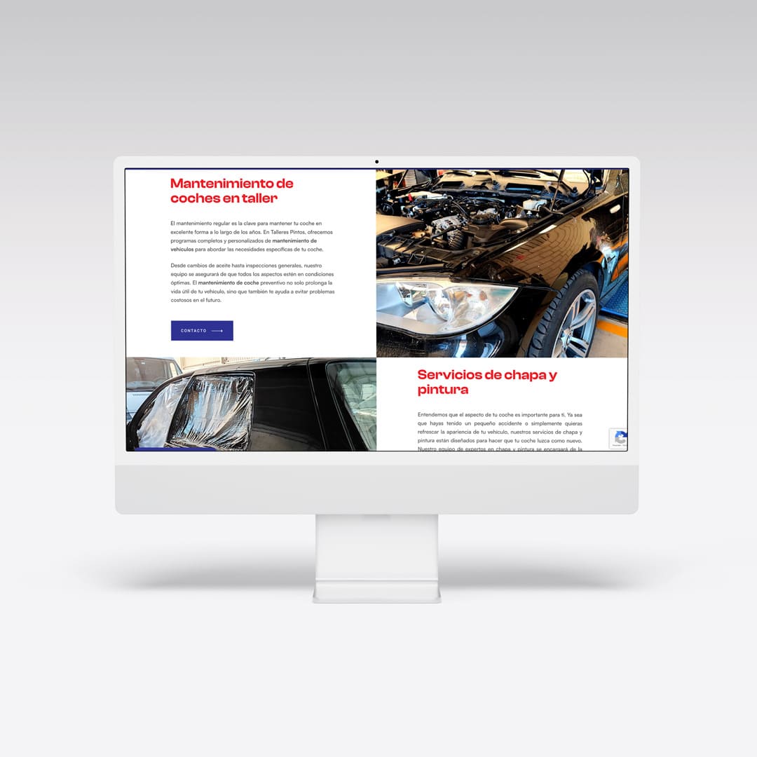 Diseño web para Talleres Pintos - Agarimo Comunicación