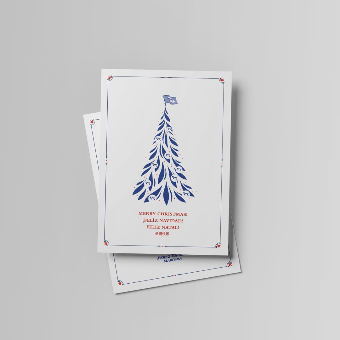 Diseño de postal navideña para Pérez Torres Marítima - Agarimo Comunicación