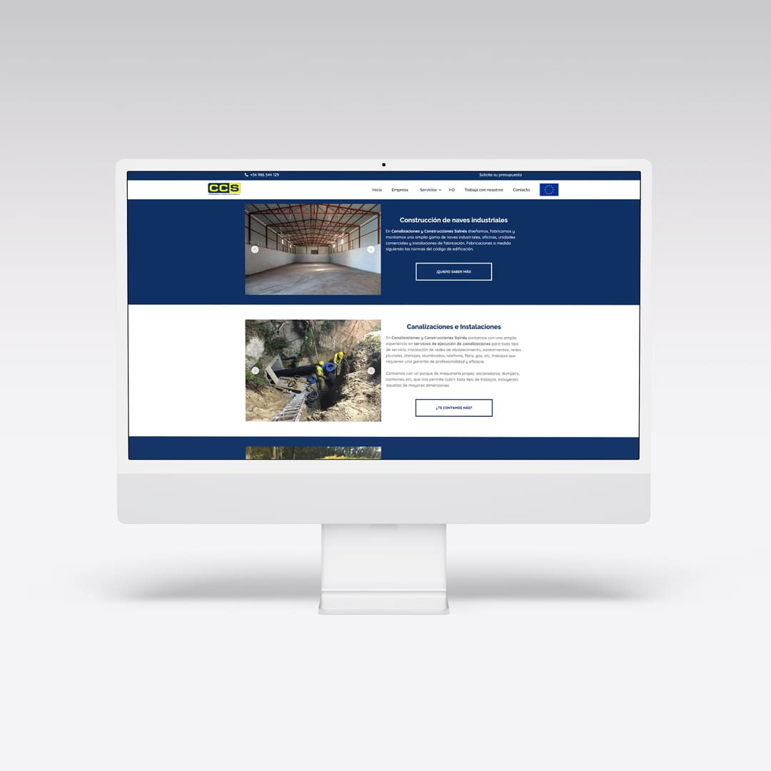 Diseño web para Canalizaciones Salnés - Agarimo Comunicación