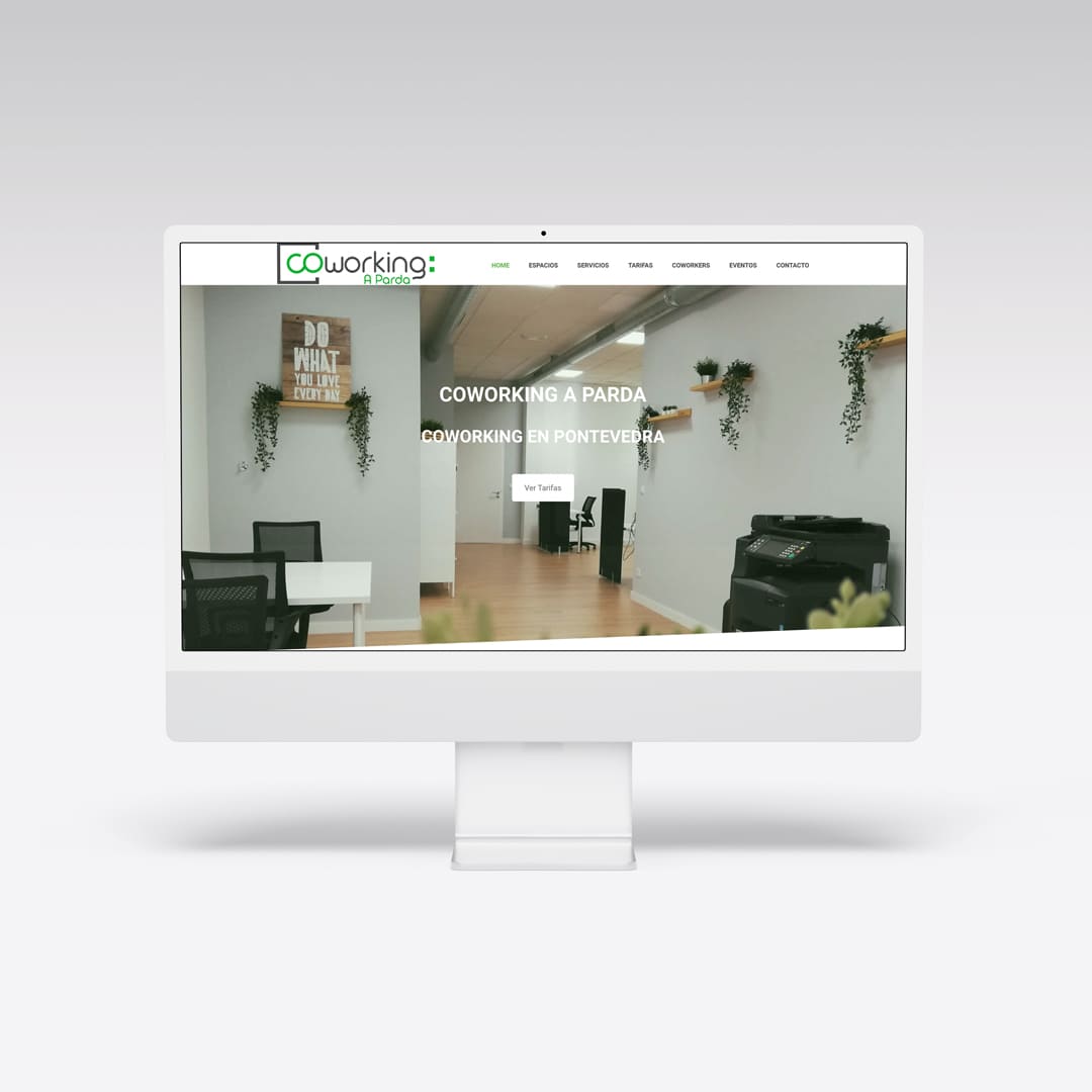 Diseño web para Coworking A Parda - Agarimo Comunicación