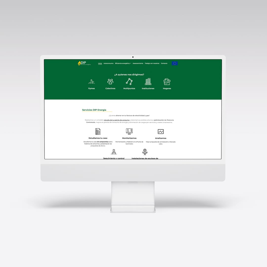 Diseño web para DIP Energía - Agarimo Comunicación