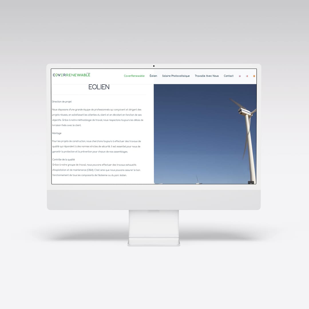 Web para Cover Renewable - Agarimo Comunicación