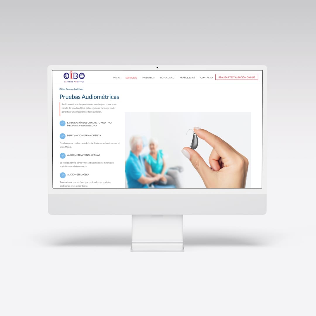 Web para Oído Centros Auditivos - Agarimo Comunicación