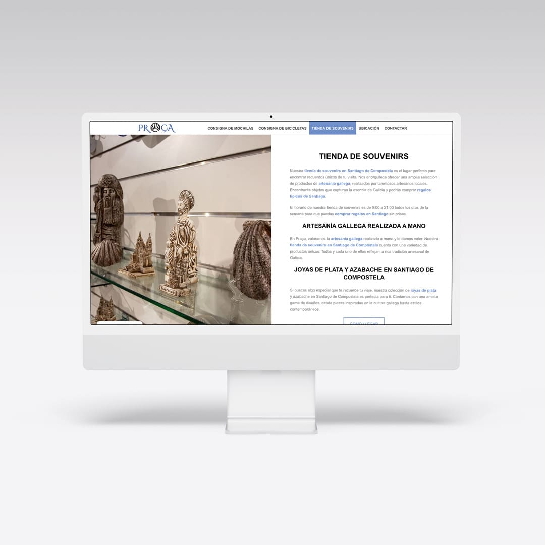 Web para Praça Souvenirs - Agarimo Comunicación