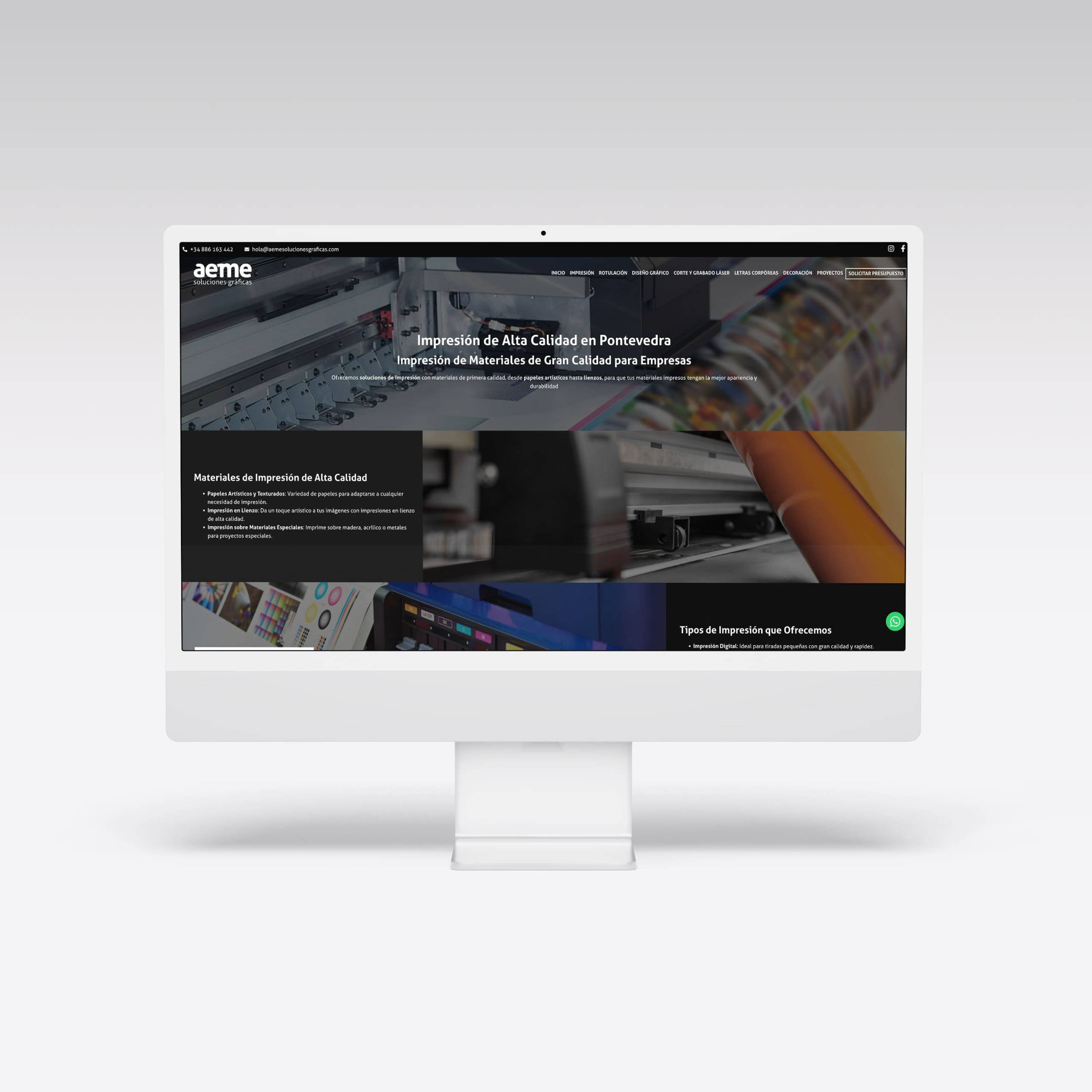 Web para AEME Soluciones Gráficas – Agarimo Comunicación Web para AEME Soluciones Gráficas - Agarimo Comunicación