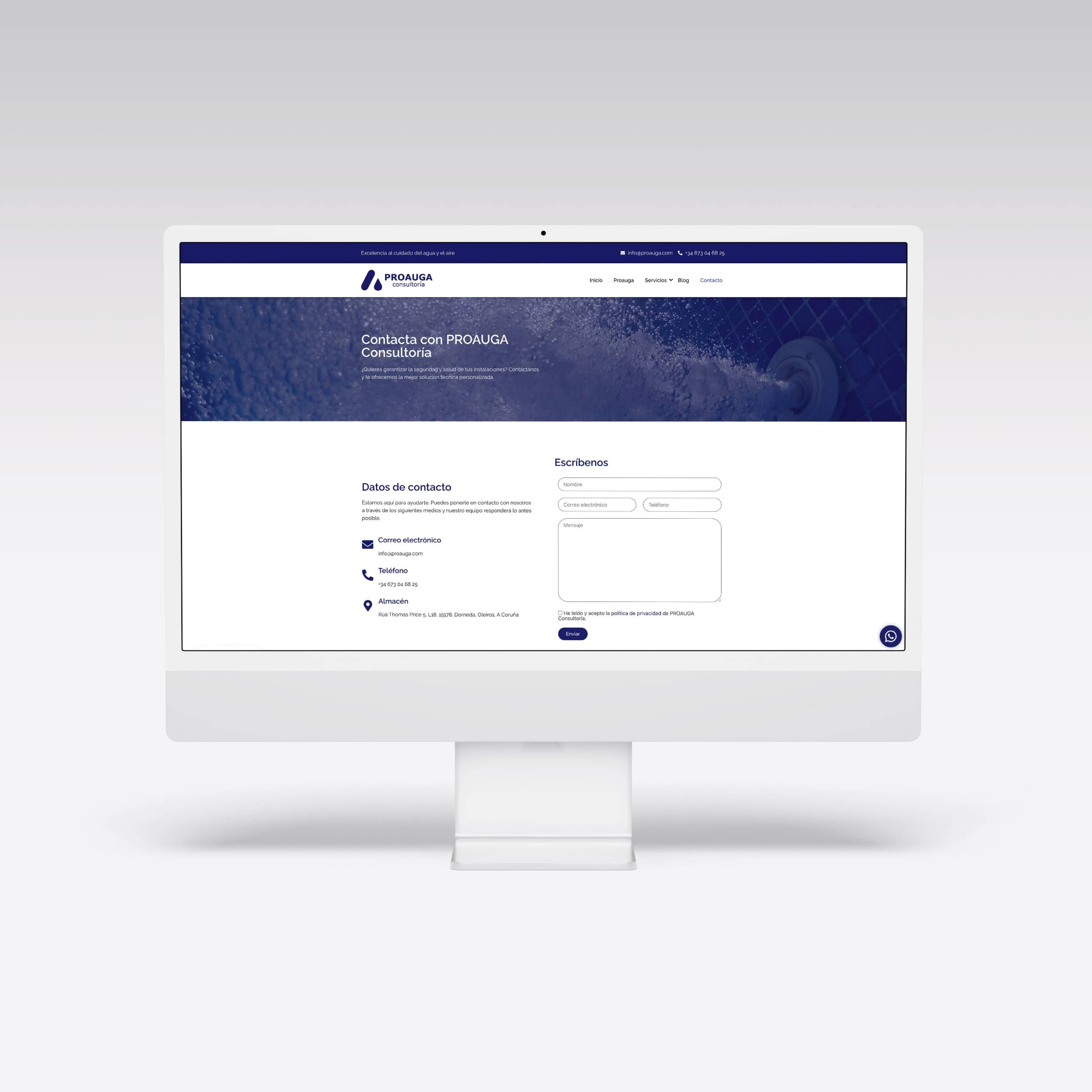 Web para Proauga – Agarimo Comunicación Web para Proauga - Agarimo Comunicación