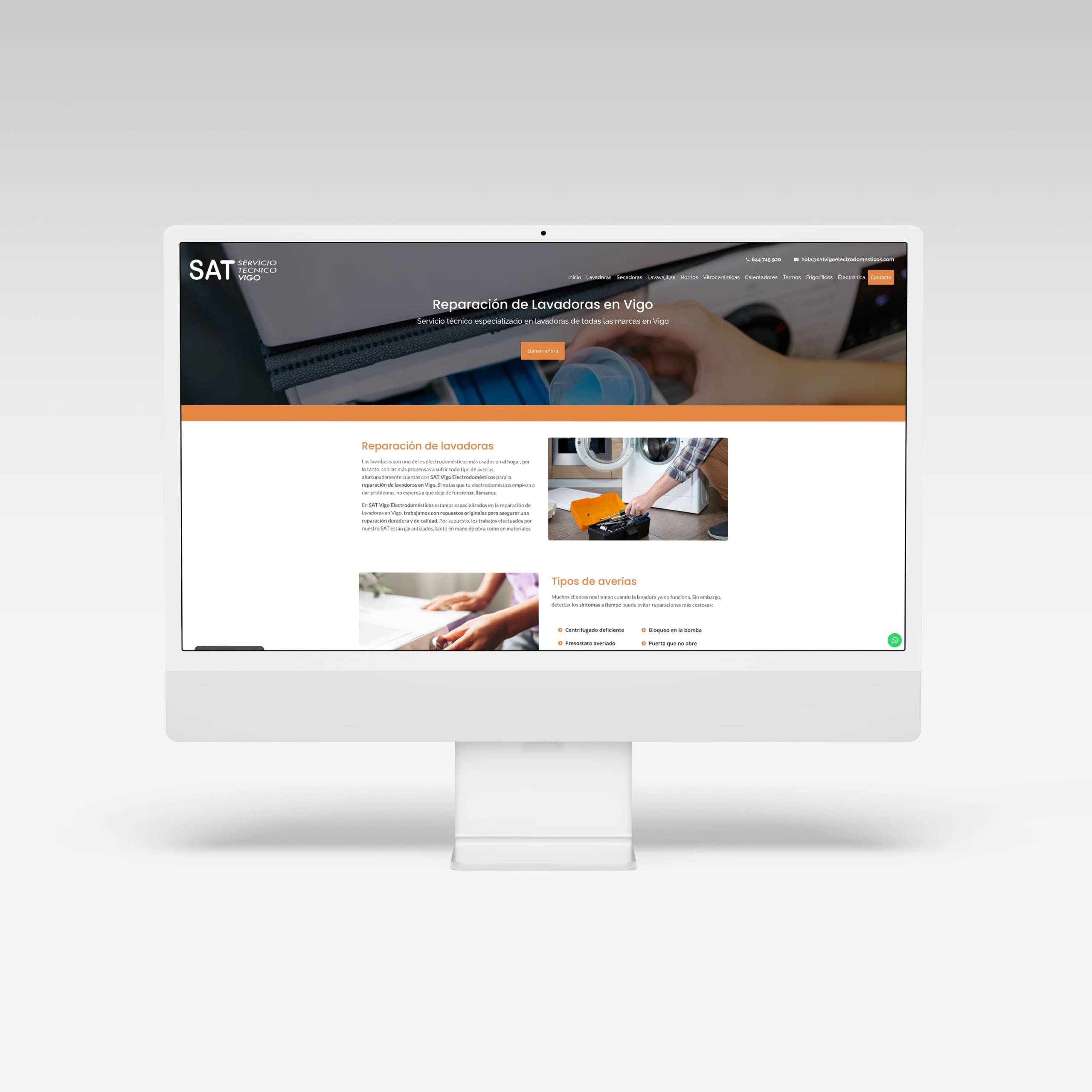 Web para SAT Vigo Electrodomésticos – Agarimo Comunicación Web para SAT Vigo Electrodomésticos - Agarimo Comunicación