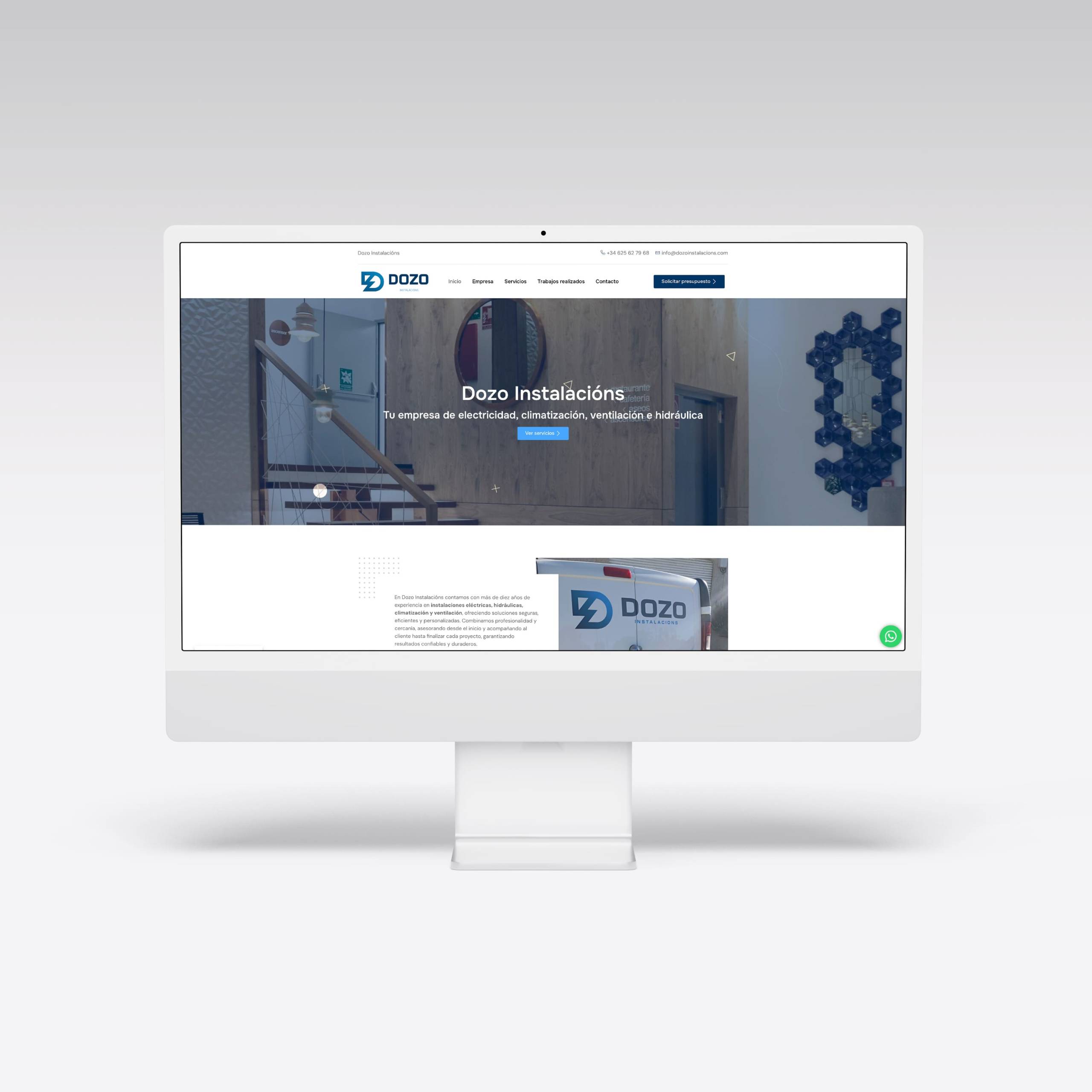 Web para Dozo Instalacións - Agarimo Comunicación