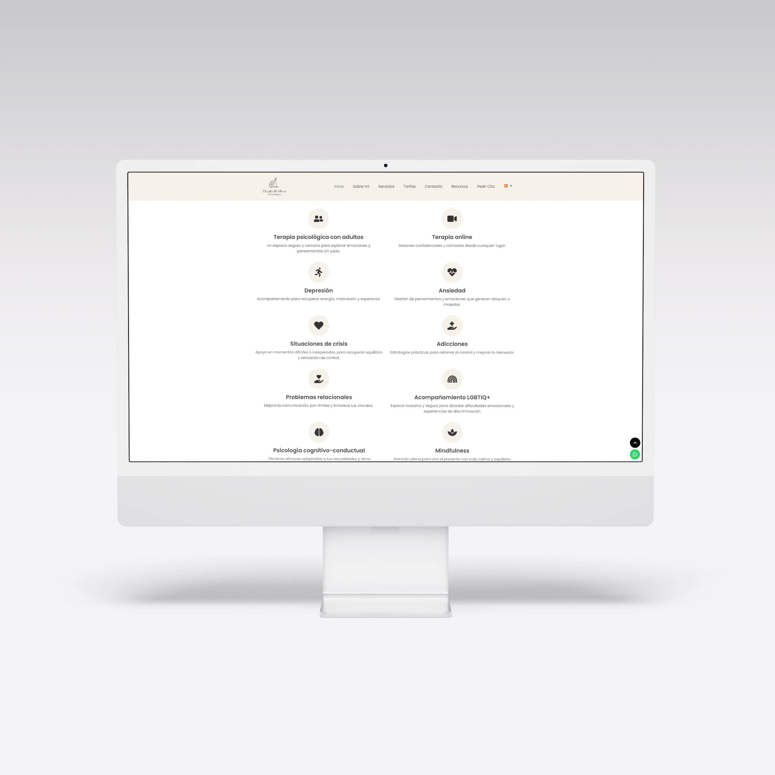 Web para Emoss Psicología - Agarimo Comunicación