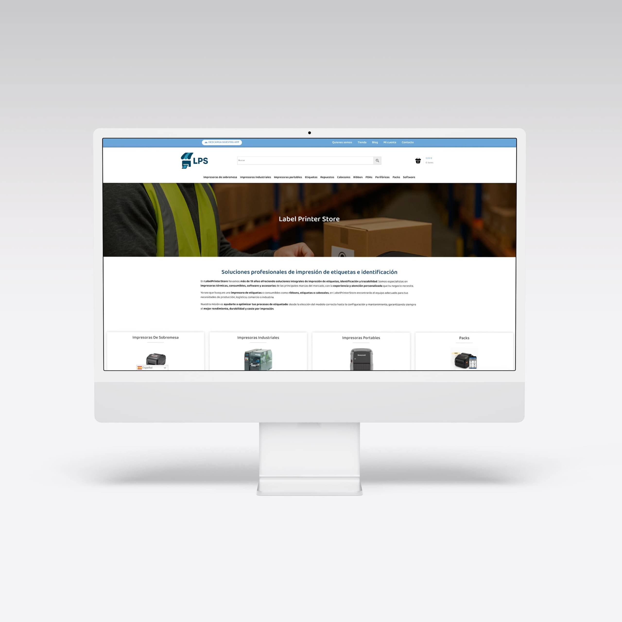 Web para Label Printer Store - Agarimo Comunicación