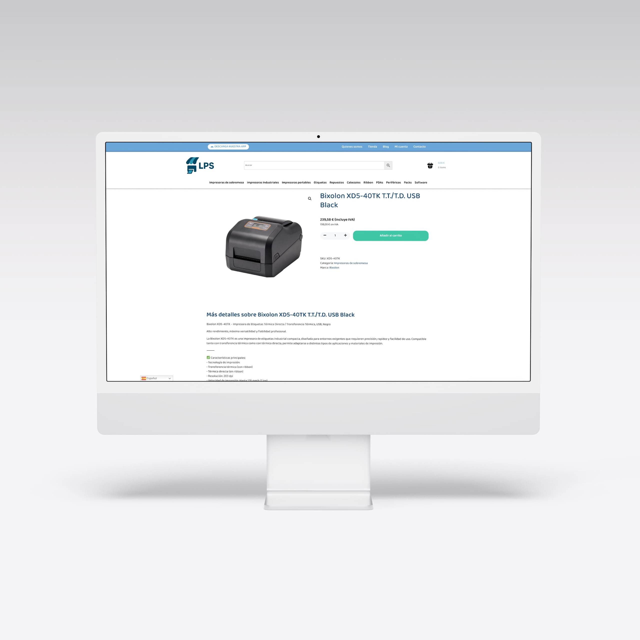 Web para Label Printer Store - Agarimo Comunicación