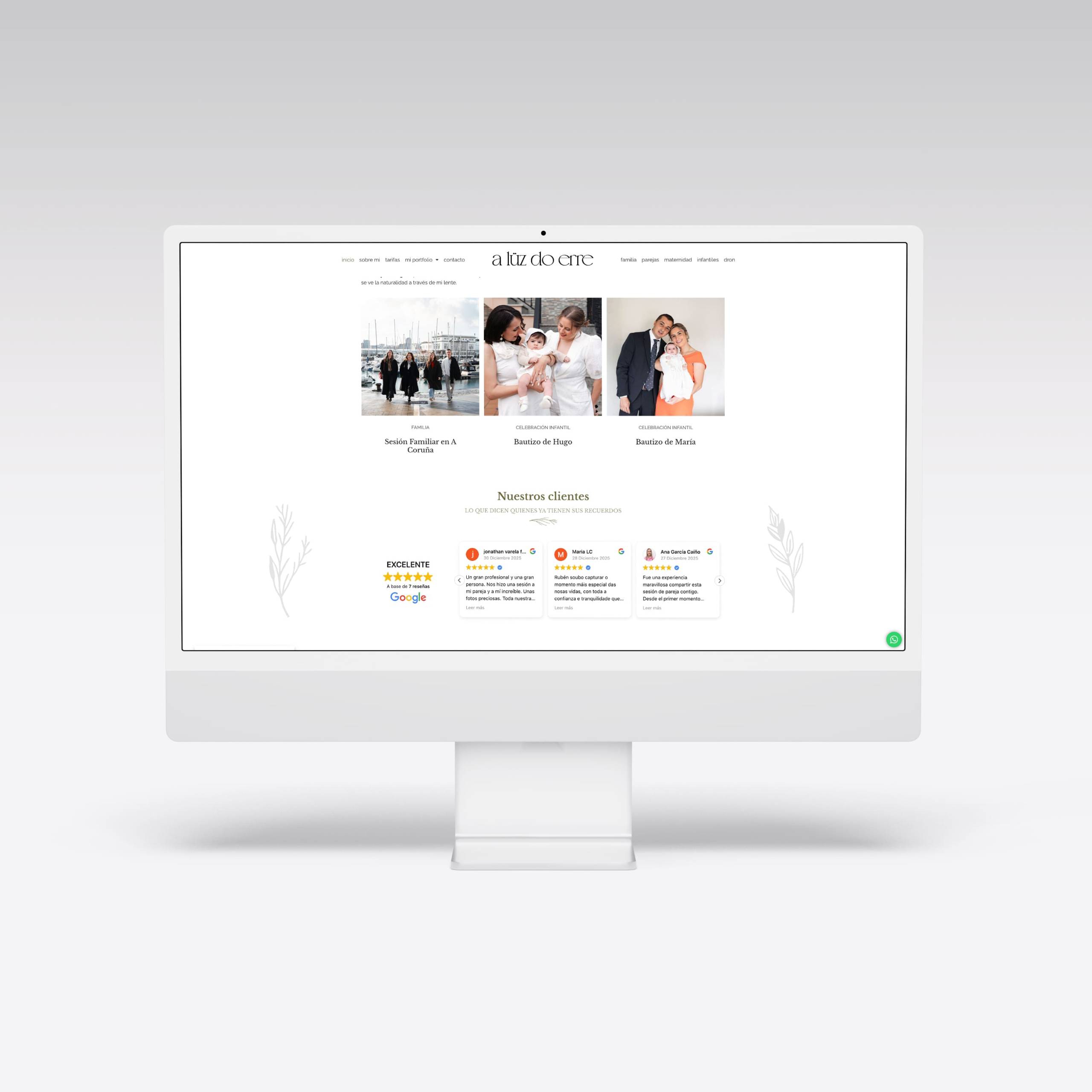 Web para A Luz do Erre - Agarimo Comunicación
