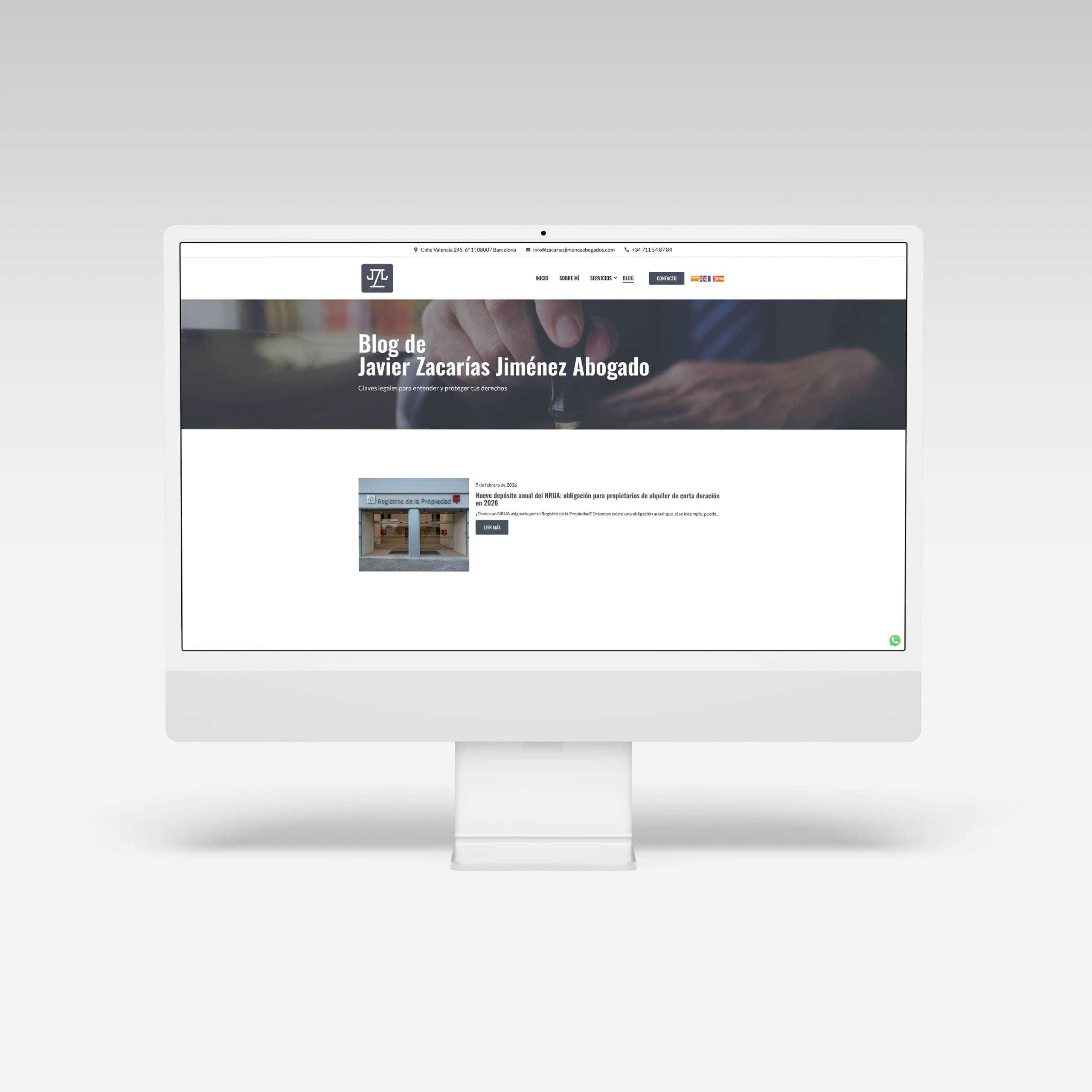 Web para Zacarías Jiménez - Agarimo Comunicación