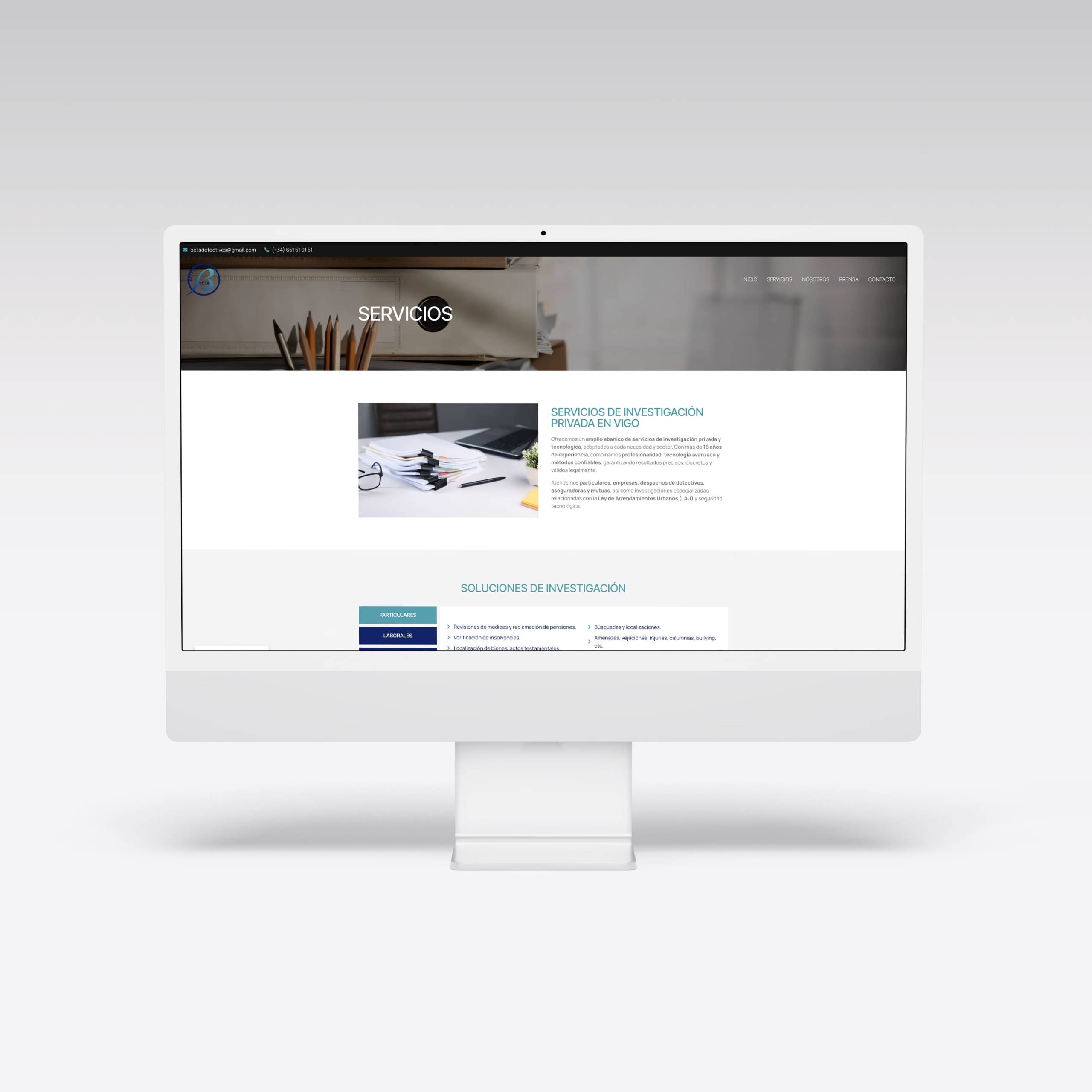 Web para Beta Detectives – Agarimo Comunicación Web para Beta Detectives - Agarimo Comunicación